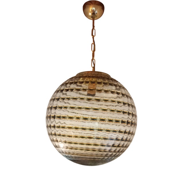 Vintage Italian Round Pendant Light by Targetti Sankey, 1960s For Sale