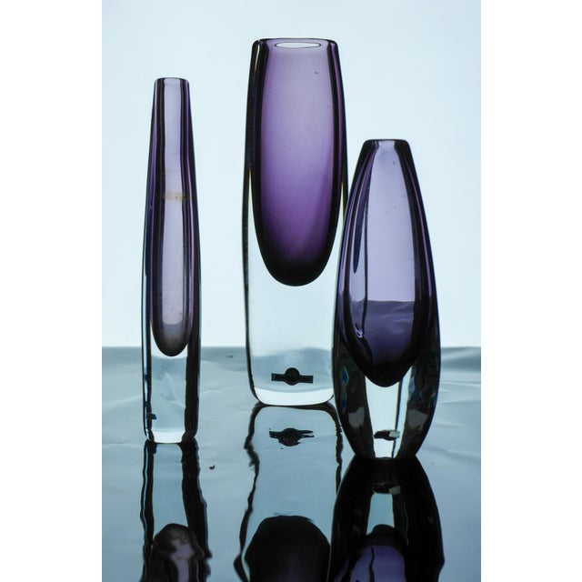 Sommerso Glass Vases by Gunnar Nylund, Set of 3 For Sale - Image 16 of 17