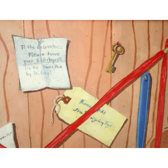 1970s Caroline Klopstock Trompe l'Oeil Oil Painting, 1976 For Sale - Image 5 of 12