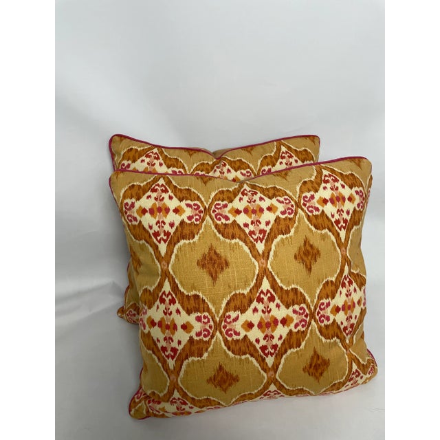 Brown Fabricut Ikat Esc Brown Pillows - Pair For Sale - Image 8 of 13