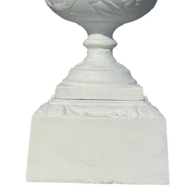 Antique Classical Cast Iron Garden Urn Unsigned C1920 For Sale - Image 4 of 7