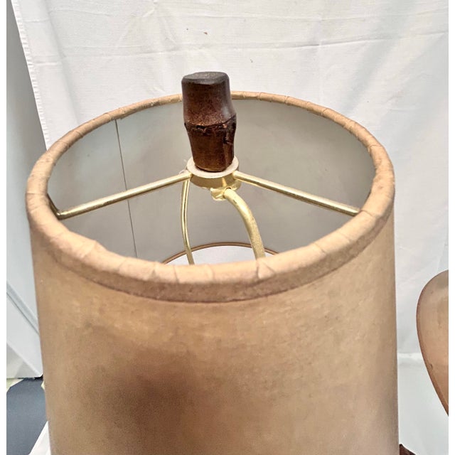 Vintage Faux Bamboo Table Lamps With Patinated Finish, Pair For Sale - Image 12 of 12