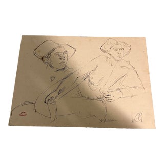 Enrico Glicenstein Gallery Collection Stamped Atelier Glicenstein Signed Sketch For Sale