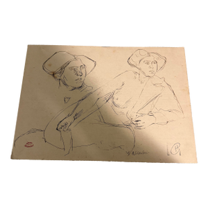Enrico Glicenstein Gallery Collection Stamped Atelier Glicenstein Signed Sketch