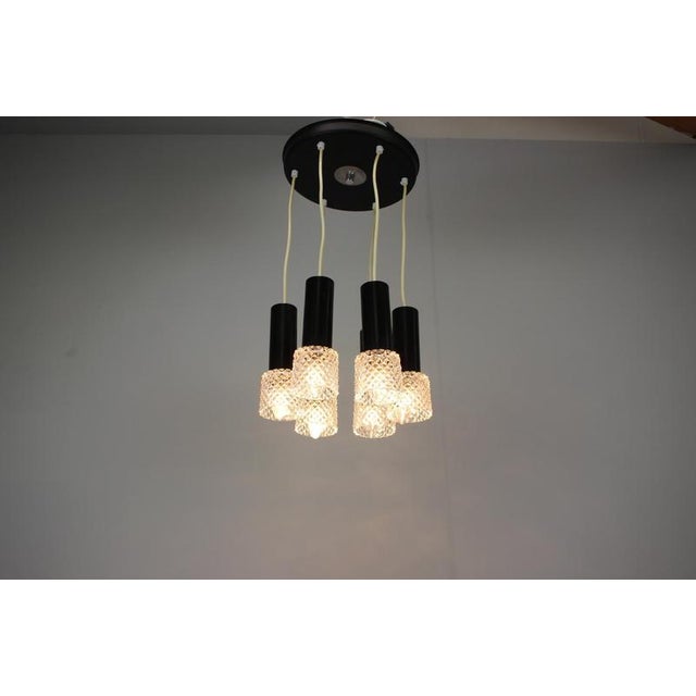 Mid-Century Modern Czechoslovak Glass 5-Light Pendant, 1970s For Sale - Image 13 of 16