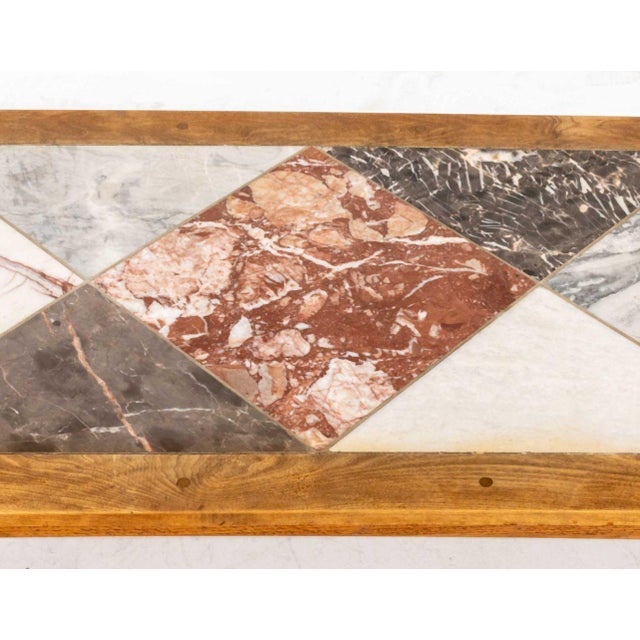 Modern Asymmetrical Marble Top Coffee Table For Sale - Image 4 of 9