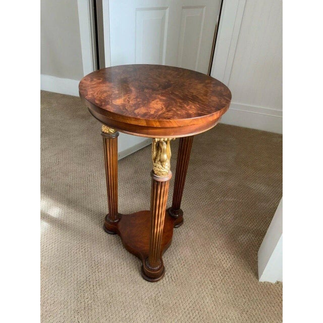 Neoclassical Burl Walnut Tripod Guéridon Table For Sale - Image 4 of 8