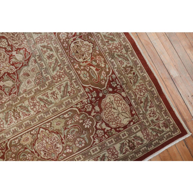 Antique Zabihi Collection Elegant Oversize Brown Persian Tabriz Carpet For Sale - Image 11 of 13