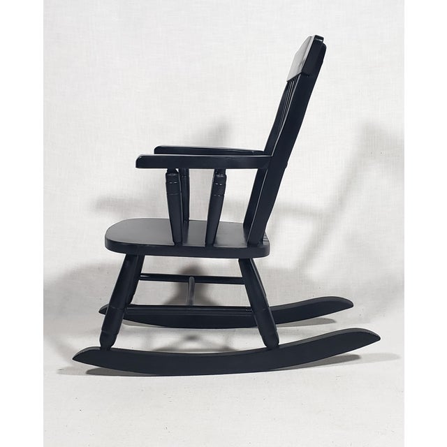 1990s 1990s Child's Spindle Back Solid Wood Rocking Chair For Sale - Image 5 of 10