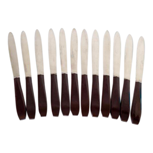 Midcentury Bakelit Handled Knives, Set of 12
