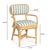 Dorine Striped Performance Linen & Rattan Dining Armchair, Mint Green For Sale - Image 10 of 11