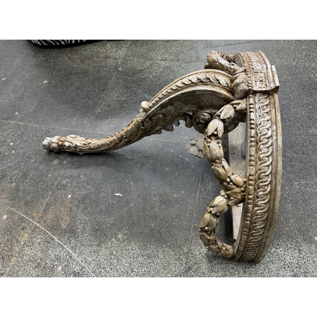 Early 20th Century Early 20th Century Carved and Painted Wall-Mounted Console Table With Marble Top For Sale - Image 5 of 9