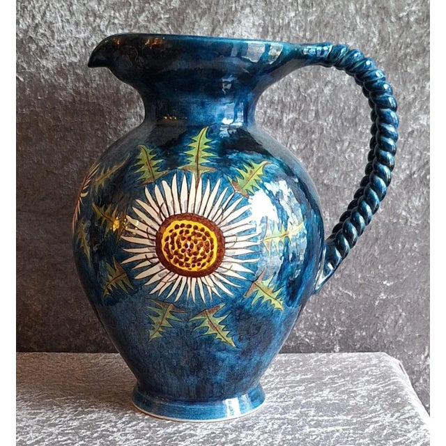 Blue Vintage Ceramic Vase by Hindelanger Keramik, 1970s For Sale - Image 8 of 8