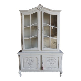 Antique Shabby Chic French Style Hutch For Sale