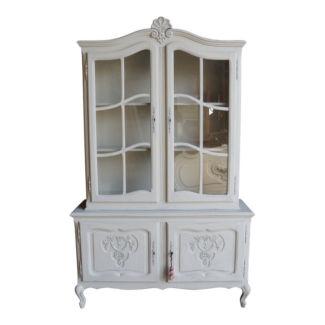 Antique Shabby Chic French Style Hutch For Sale