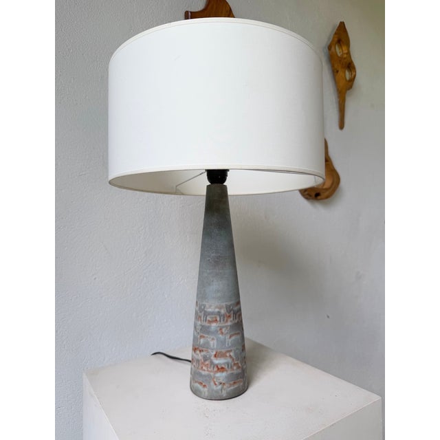 Blue Ceramic Table Lamp, 1950s For Sale - Image 9 of 18