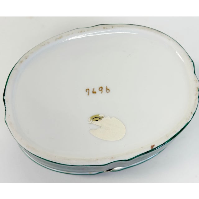 Vintage Frederick Cooper Style Porcelain Faux Malachite Box For Sale - Image 9 of 10