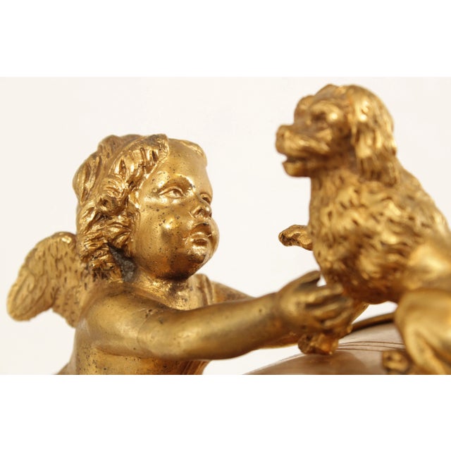 Louis XVI Style Figural Gilt-Bronze and Marble Mantel Clock For Sale - Image 11 of 13