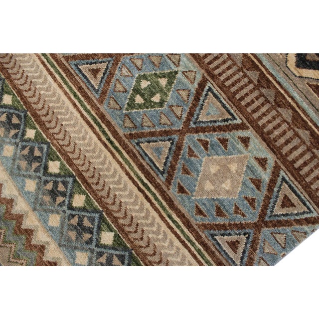 Late 20th Century Late 20th Century Tribal Brown/Beige Wool Runner 3'1'' X 9'8'' For Sale - Image 5 of 10