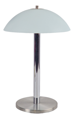 Bauhaus Mushroom Table Lamp in Chrome, Steel, and Opaline Glass, 1940