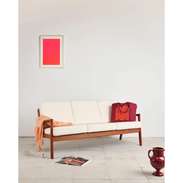 Senator Series 3-Seater Sofa in Teak with Bouclé Upholstery by Ole Wanscher for France & Daverkosen, Denmark, 1950s For Sale - Image 10 of 18