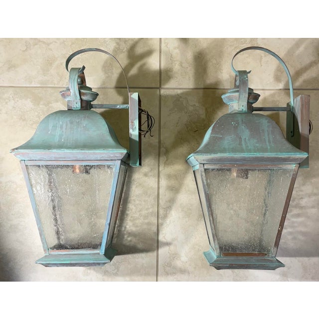 Pair of Vintage Solid Brass Lanterns - Timeless Elegance for Your Home For Sale - Image 4 of 10