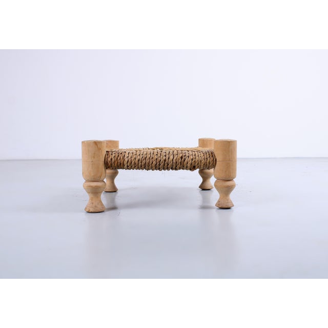 Mid-Century Modern Small Rope Ottoman, 1970s For Sale - Image 3 of 11