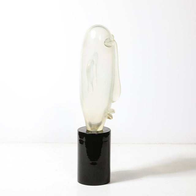 Mid-Century Hand-Blown Murano Opalescent Glass Head Sculpture by Sergio Rossi For Sale - Image 12 of 15