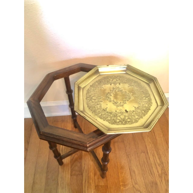 Chinoiserie Brandt Brass Tray Side Table Faux Bamboo For Sale - Image 3 of 10