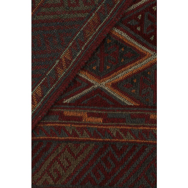 Rug & Kilim’s Mashwani Afghan Tribal Rug in Burgundy With Diamond Patterns For Sale In New York - Image 6 of 6