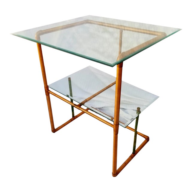 1990s Modern Solid Copper Steampunk 2-Level Console Table For Sale