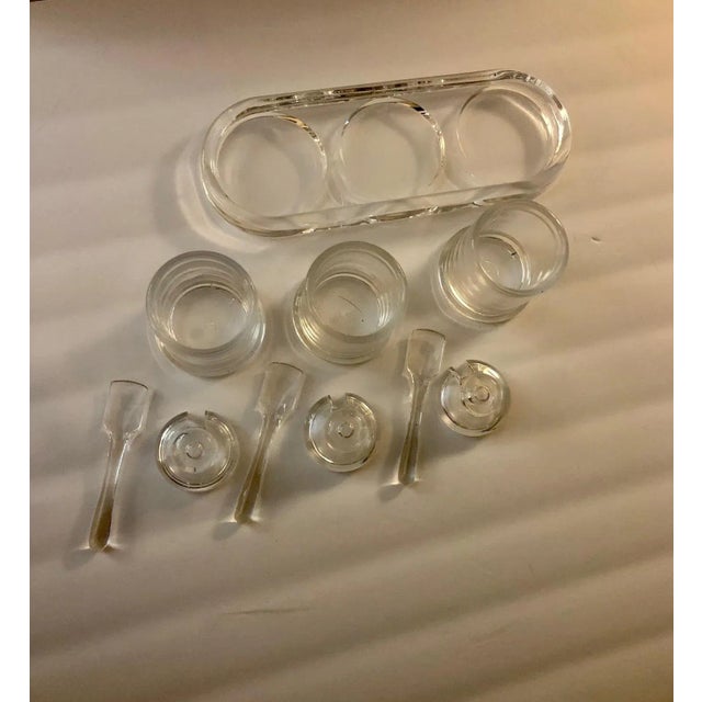 Mid-Century Modern Mid Century Modern Lucite Condiment Set For Sale - Image 3 of 7