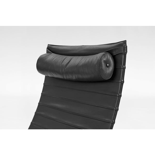 Vintage Black Leather PK 20 Chair by Poul Kjærholm for Fritz Hansen, 1950s For Sale - Image 6 of 8
