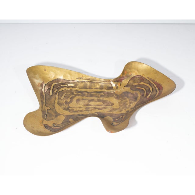 Biomorphic Brass Tray by Ed Wiener For Sale - Image 4 of 9