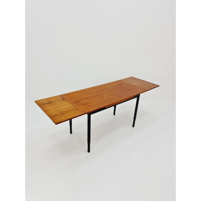 Brown Vintage German Teak Extendable Dining Table, 1950s For Sale - Image 8 of 11