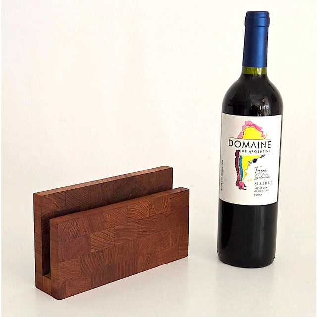 Wood Vintage Staved Danish Teak Wood Letter Holder For Sale - Image 7 of 11