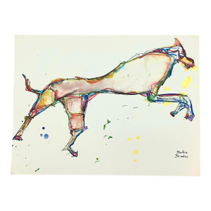 Original Martin Sumers Figurative Abstract Watercolor Painting