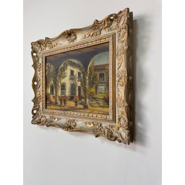 Charming early 20th-century Impressionist oil on canvas painting by American artist Alberto Lobos (1892–1925), depicting a...