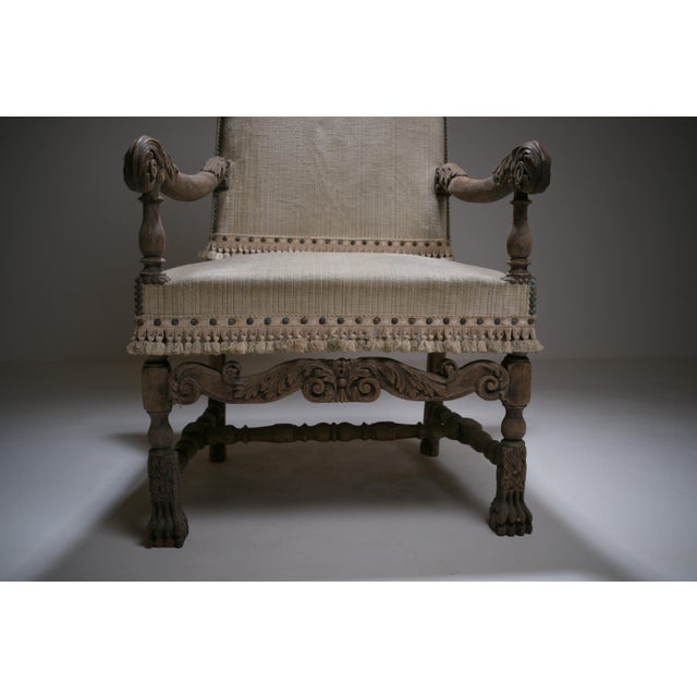 Late 19th Century Louis XIII French Carved Walnut Armchair For Sale - Image 16 of 18