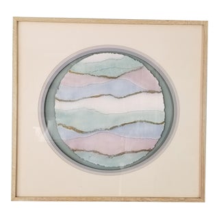 1970s Modernist Pasy " Paper Flow " Abstract Painting For Sale