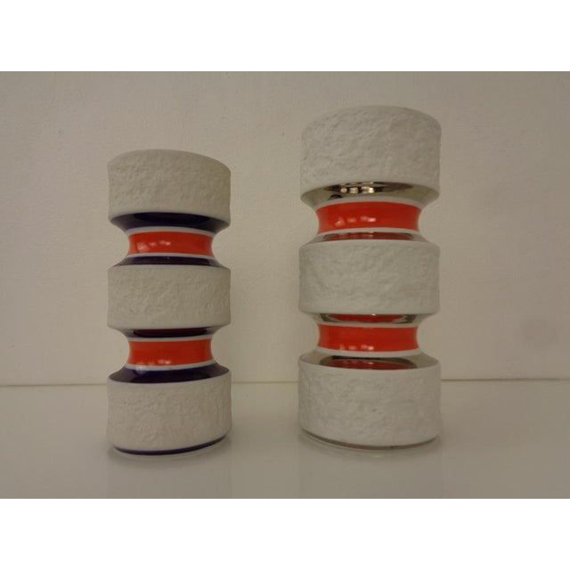 Pair of OP Art vases by Royal KPM from the 1960s. Height 19/22 cm. This piece has an attribution mark, I am sure that it...