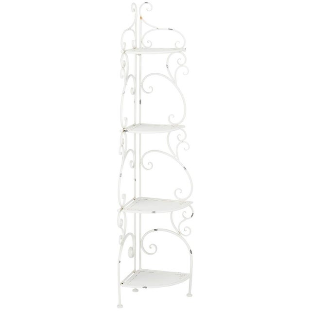 Turuca 4 Tier Corner Shelf - Antique White For Sale - Image 9 of 10