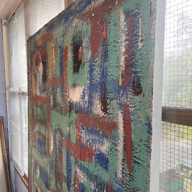 Mid-Century Modern Hello” by John Frates, Huge, Mid Century Modern, Abstract, Hang Multi-Direction, Unframed Is 48x60x1 1/2 In., #1713, 2 Frame Choices Add $1,000. Obo, For Sale - Image 3 of 12