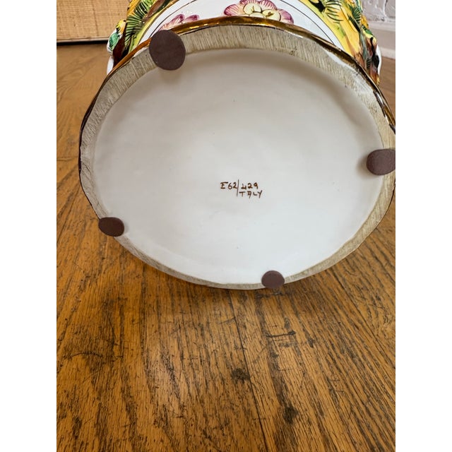 Ceramic Capodimonte Urn Decorated With Cherubs For Sale - Image 7 of 8