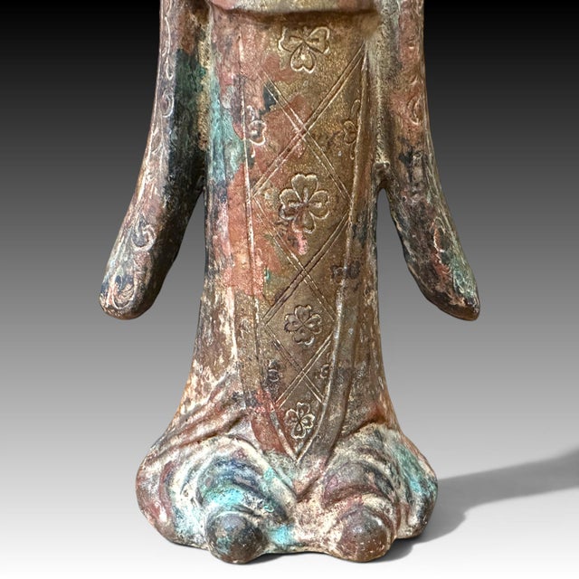 Chinese Gilt Bronze Figure, Possibly Daoist, 19th Century or Earlier, 16" Tall For Sale - Image 10 of 11