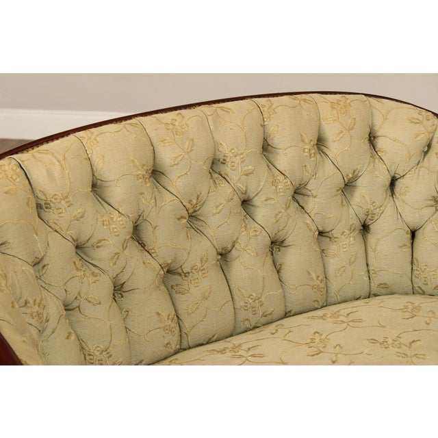 Traditional Regency Style Vintage Mahogany Frame Settee For Sale - Image 3 of 12