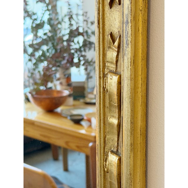Mid Century Gold Gilt Ribbon Motif Mirror For Sale - Image 4 of 10