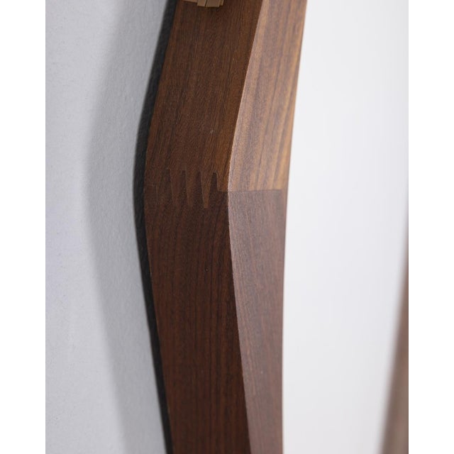 Italian Oval Wall Mirror in Wood, 1960s For Sale - Image 6 of 9