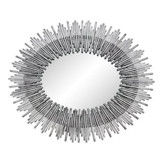 Niermann Weeks Modern Silvered Metal Starburst Mirror For Sale