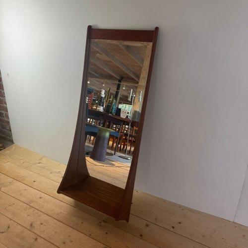 Vintage Teak Mirror with Shelf, Denmark, 1960s For Sale - Image 4 of 5